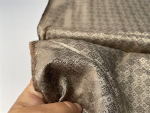 Viscose/acetat foer - smukt mønster i mørk sand